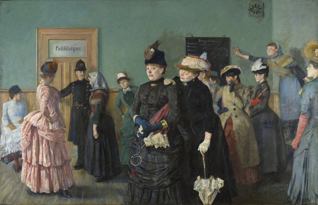 Albertine, Polis Doktorunun bekleme odasında, 1886-87 by Christian Krohg