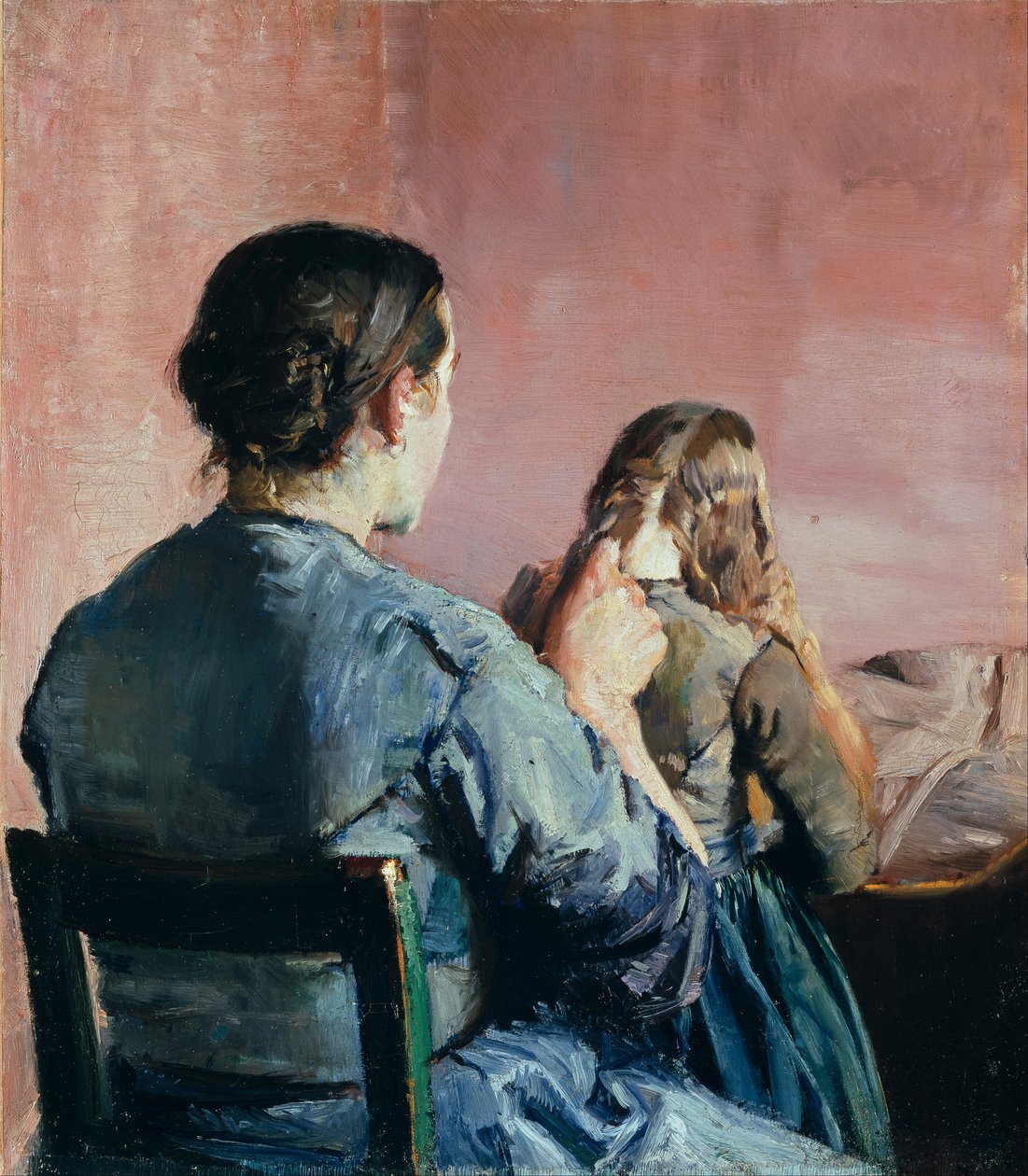 saçlarını örmek by Christian Krohg