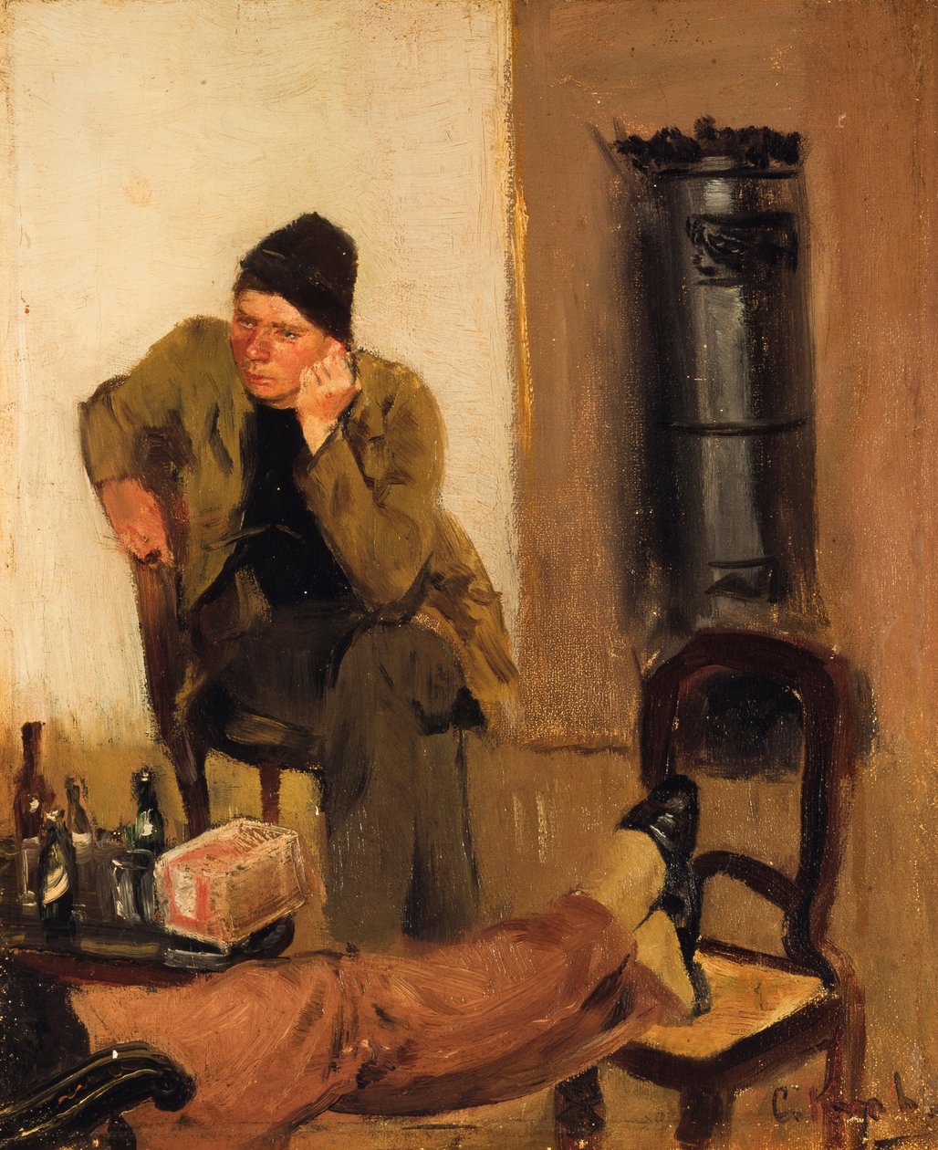 Charles Lundh, Christian Krohg ile konuşurken by Christian Krohg