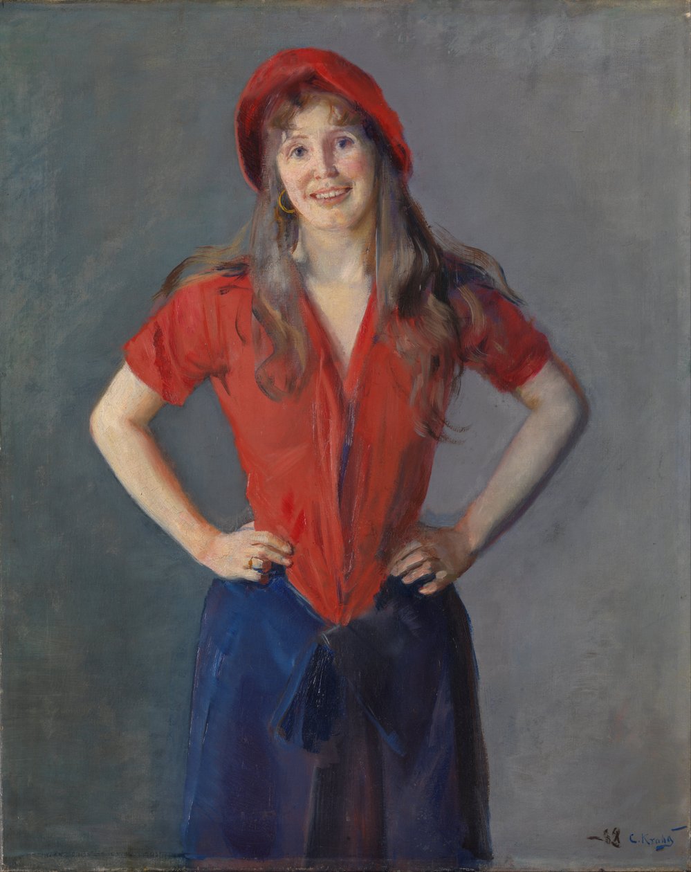 Ressamın Portresi Oda Krohg, b. kement by Christian Krohg