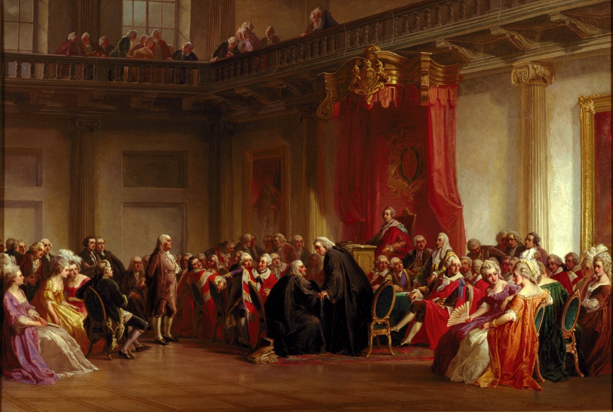 Benjamin Franklin Danışma Meclisi huzuruna çıktı by Christian Schussele