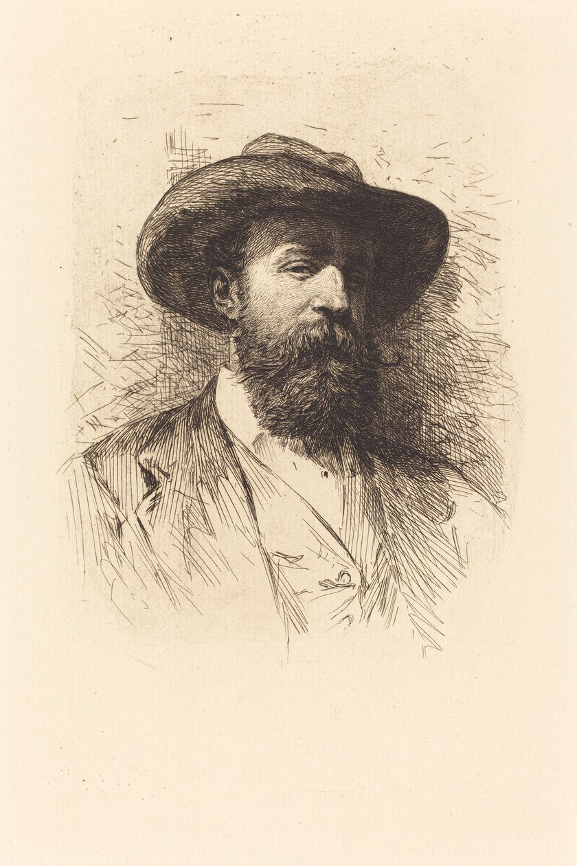 Self-Portrait (etching on laid paper) by Christian Wilhelm Jacob Unger