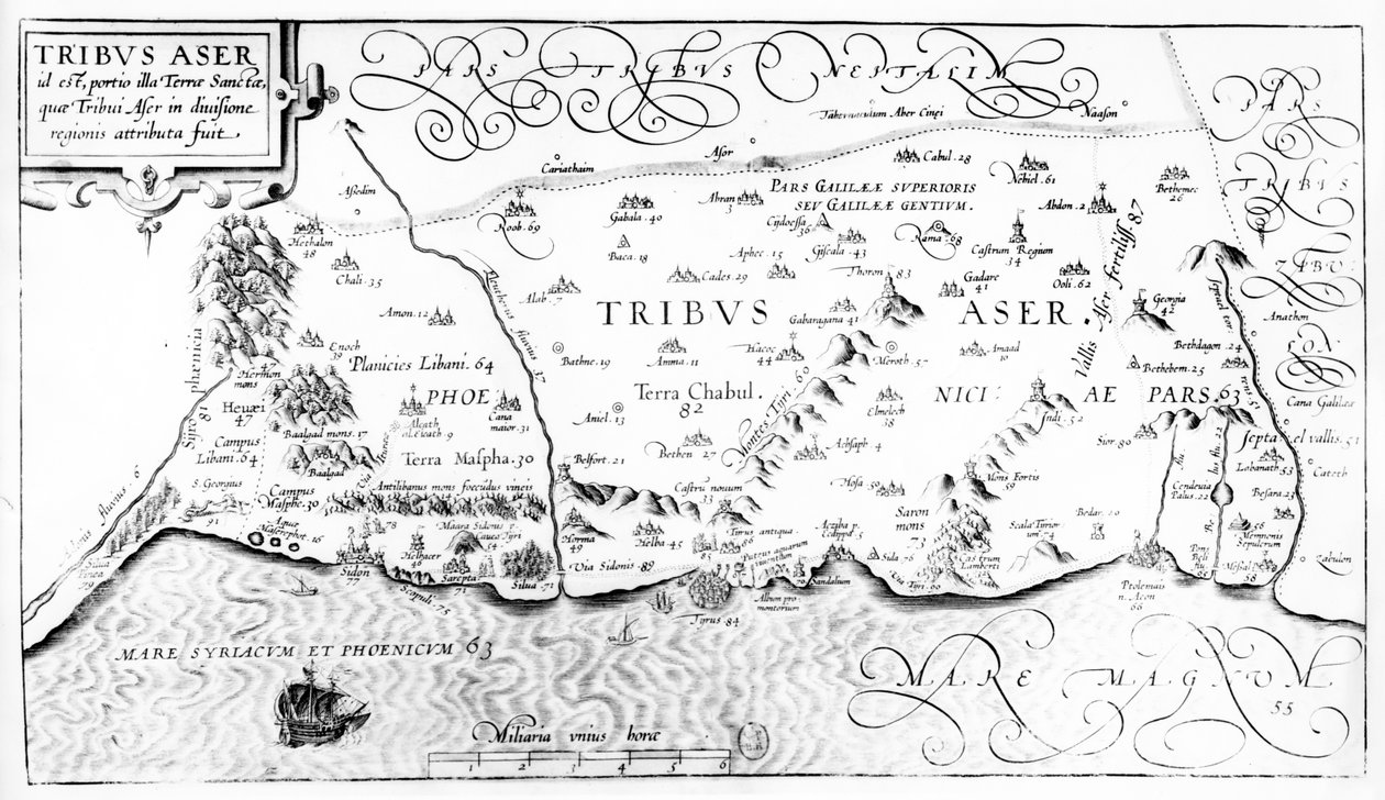 Asher Kabilesi Haritası, 1590 by Christian van Adrichom