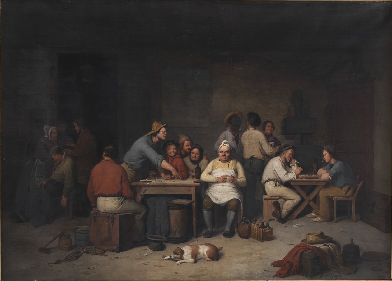 Brokkensbod barında bir sahne by Christian Andreas Schleisner