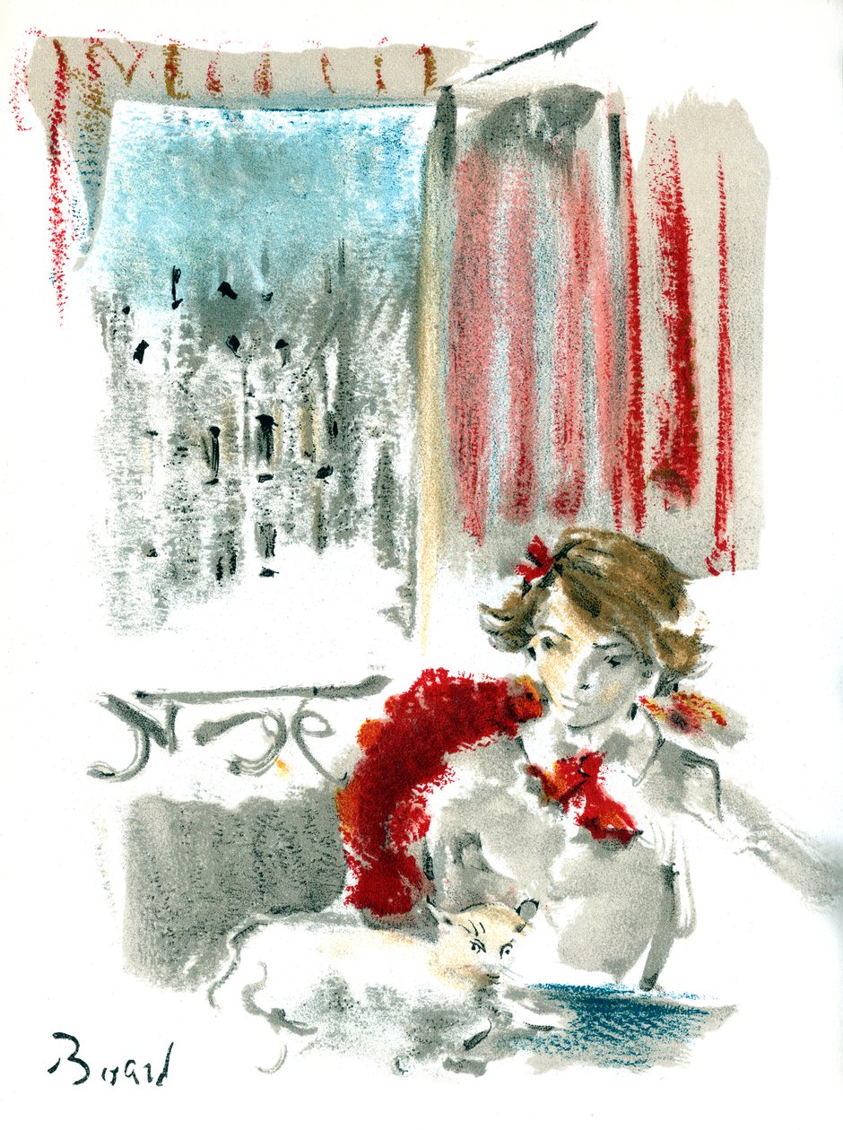 Claudine a Paris, Willy ve Colette Willy tarafından 1946'da yayınlandı (renkli litho) by Christian Bérard