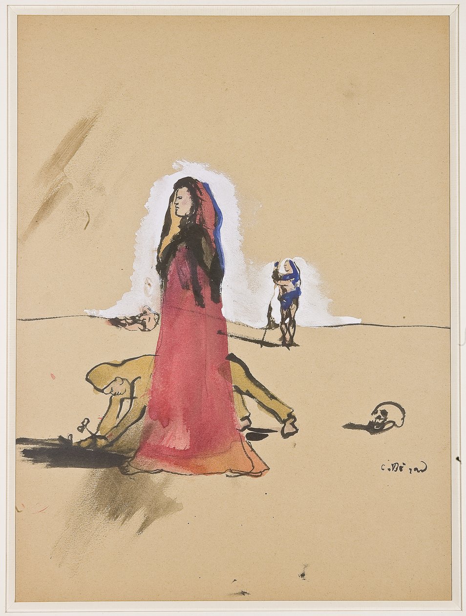 Karakterlerin olduğu sahne, 1934 dolayları (kağıt üzerine guaj ve mürekkep) by Christian Bérard