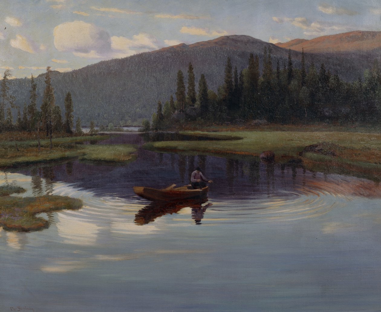 Fra Jupsjoen veya Jupsea, c.1905 (tuval üzerine yağlı boya) by Christian Eriksen Skredsvig