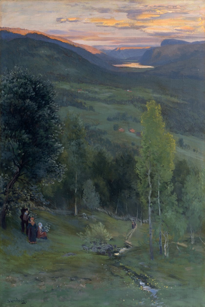 Yaz Ortası, Eggedal (tuval üzerine yağlı boya) by Christian Eriksen Skredsvig