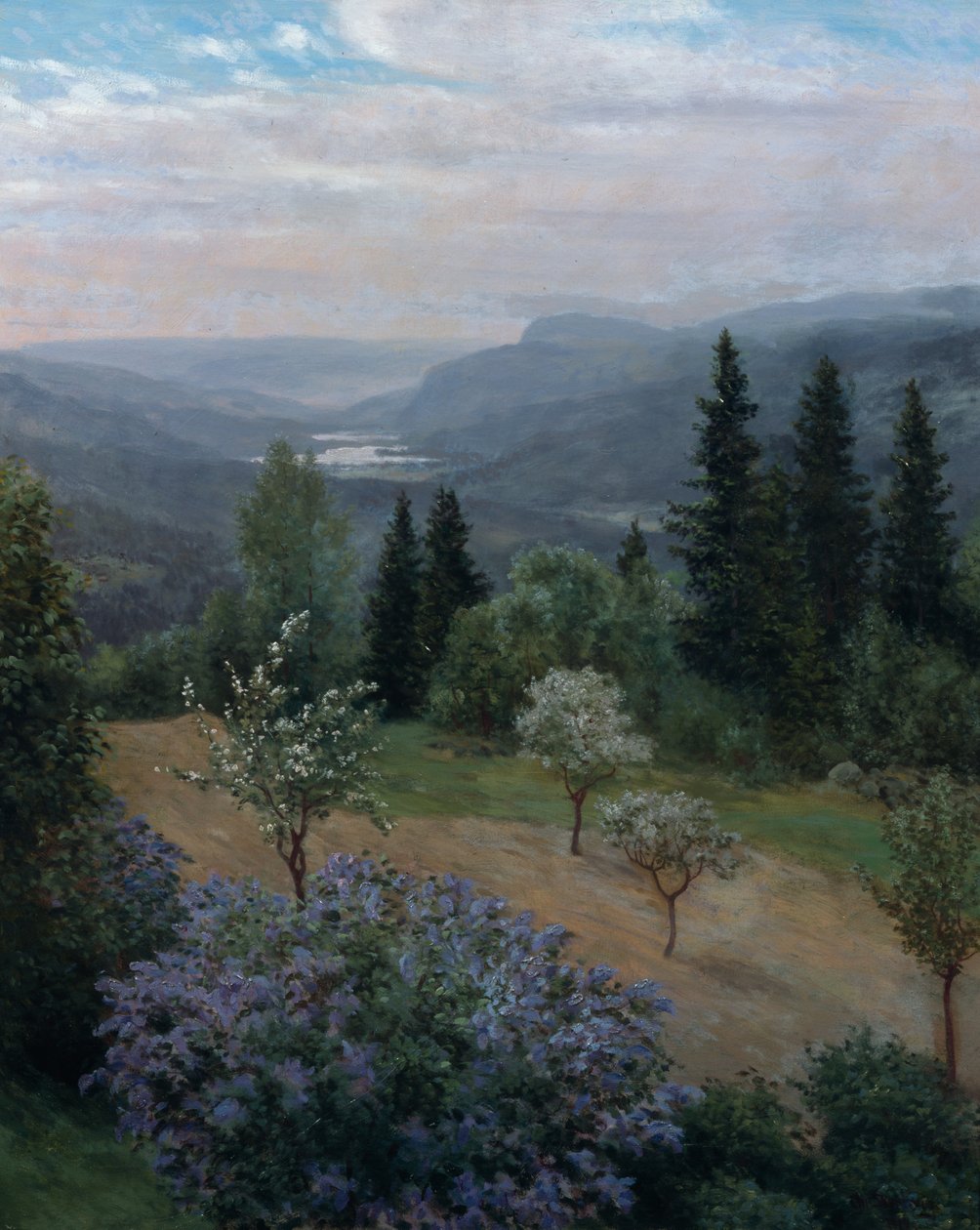 Bahçede Bahar (tuval üzerine yağlı boya) by Christian Eriksen Skredsvig