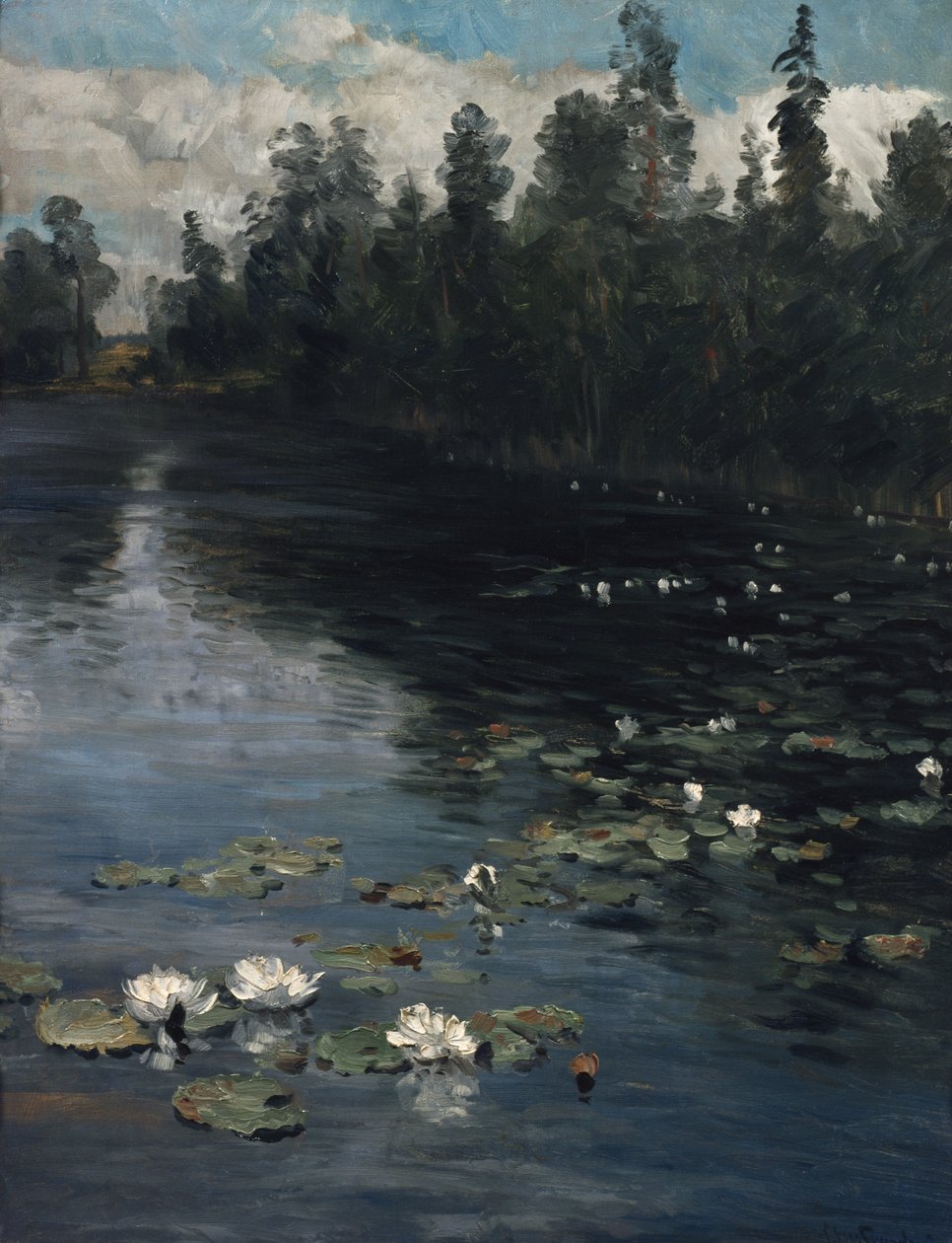 Nilüferler (tuval üzerine yağlı boya) by Christian Eriksen Skredsvig