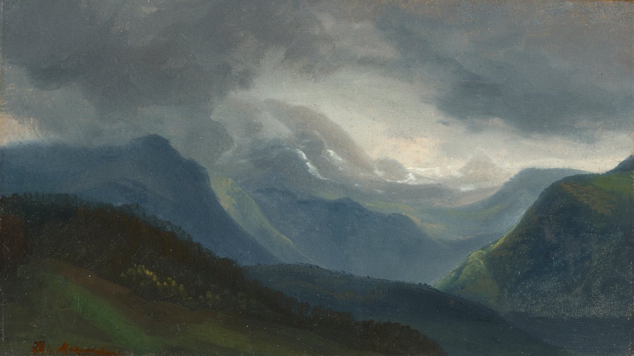 Alplerde yaklaşan fırtına by Christian Ernst Bernhard Morgenstern