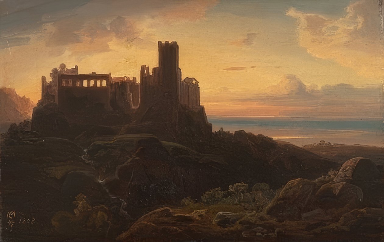 Kale kalıntıları. 1838 by Christian Ernst Bernhard Morgenstern