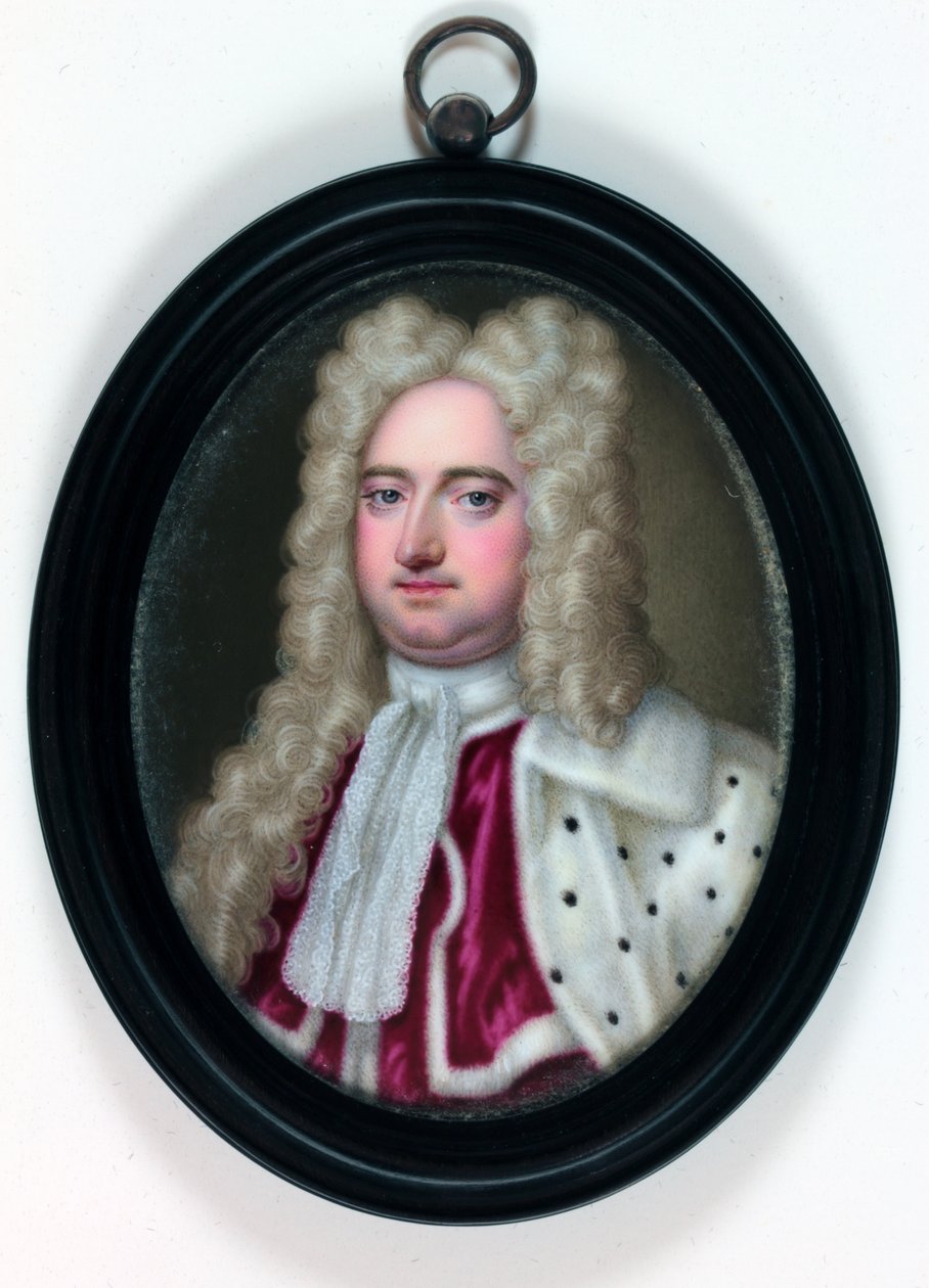 Edward Harley, Oxford 2 Earl ve Mortimer (emaye) by Christian Friedrich (attr.to) Zincke