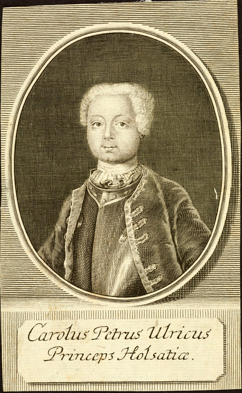 Holstein-Gottorp 1728-1762, 1734 Dükü Karl Peter Ulrich portresi. by Christian Friedrich Fritzsch