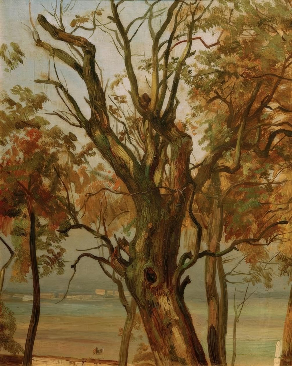 Sonbaharda ağaç çalışması (Dresden yakınlarındaki Elbe kıyıları) by Christian Friedrich Gille