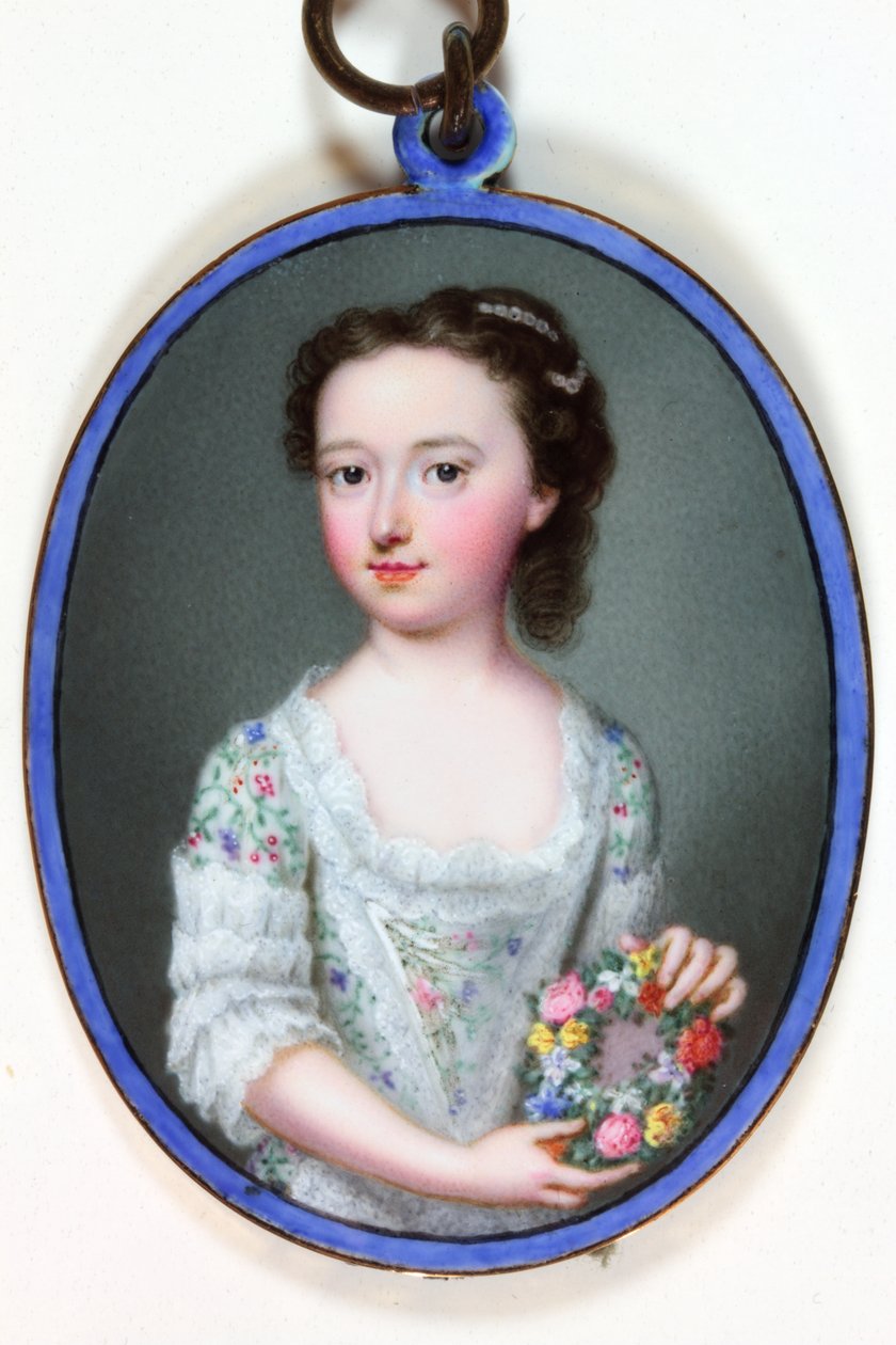 Leydi Elizabeth Cavendish Bentinck, daha sonra Vikontes Weymouth ve Bath Markizi (emaye) by Christian Friedrich Zincke