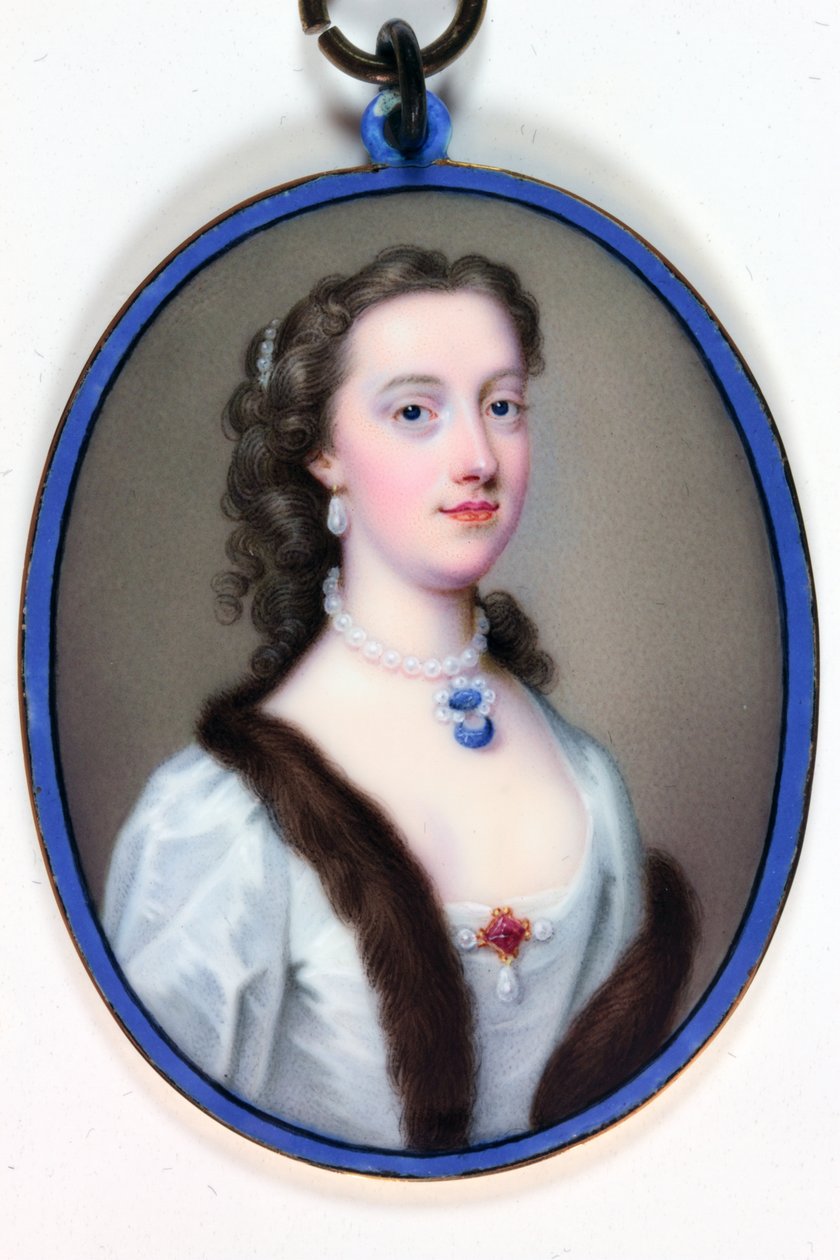 Leydi Margaret Cavendish-Holles-Harley, Portland Düşesi (emaye) by Christian Friedrich Zincke