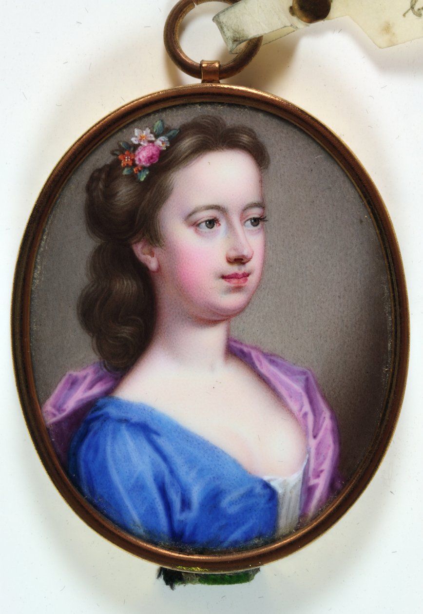 Leydi Margaret Cavendish Holles Harley, 1733 (emaye) by Christian Friedrich Zincke