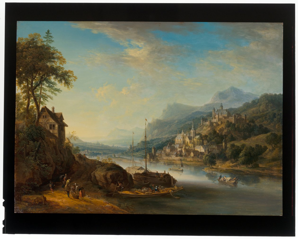Bir Çift Rheinland Manzarası by Christian Georg the Elder Schuetz