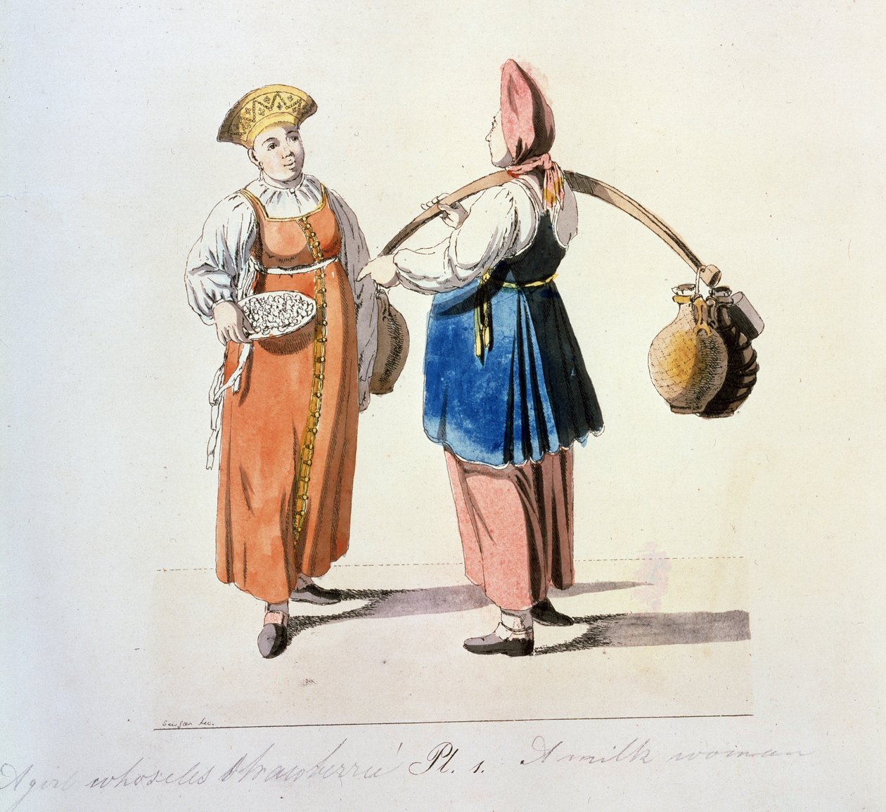 Moskova Tüccarları Üzerine Dizi: Sütçü Kız. Dairywoman (Moskova Tüccarları dizisinden). Christian Gottfried Heinrich Geissler