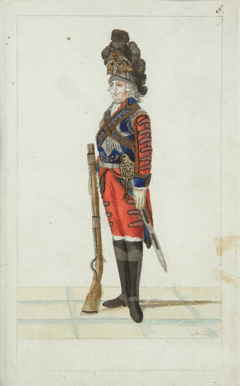 Can Muhafızları Süvari Alayı Subayı, 1793 by Christian Gottfried Heinrich Geissler