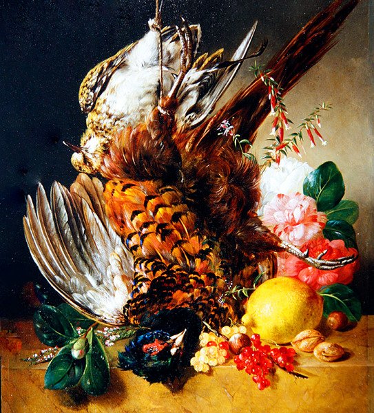 Meyve, Çiçek ve Oyun ile Natürmort by Christian Huygens