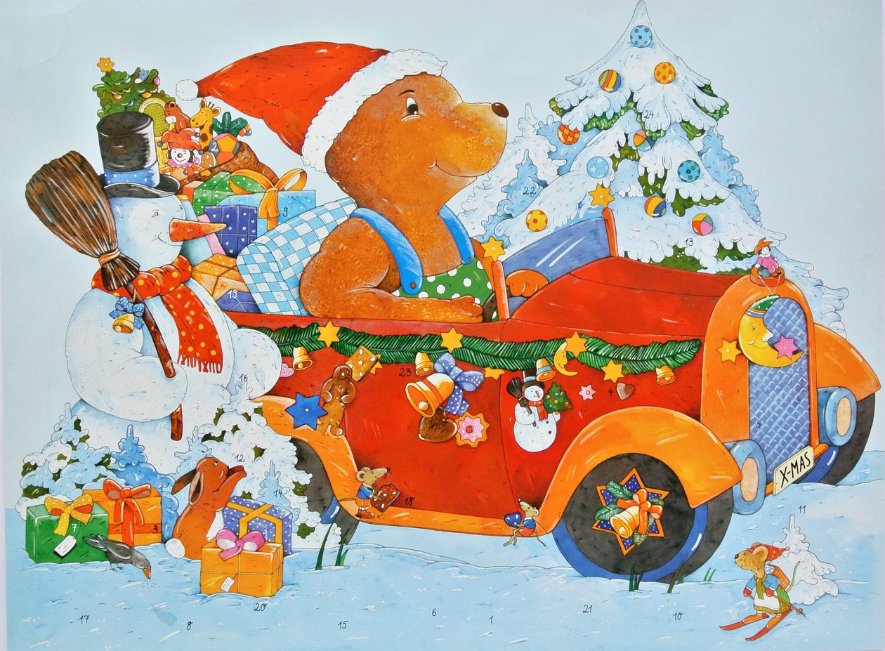 Adventskalender Bear, 2009 (kağıt üzerine sulu boya) by Christian Kaempf