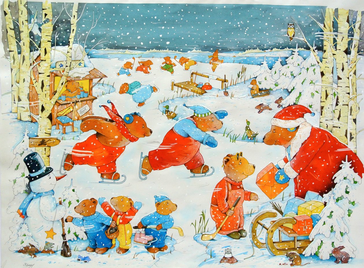 Buzdaki Ayılar, 2009 (kağıt üzerine sulu boya) by Christian Kaempf