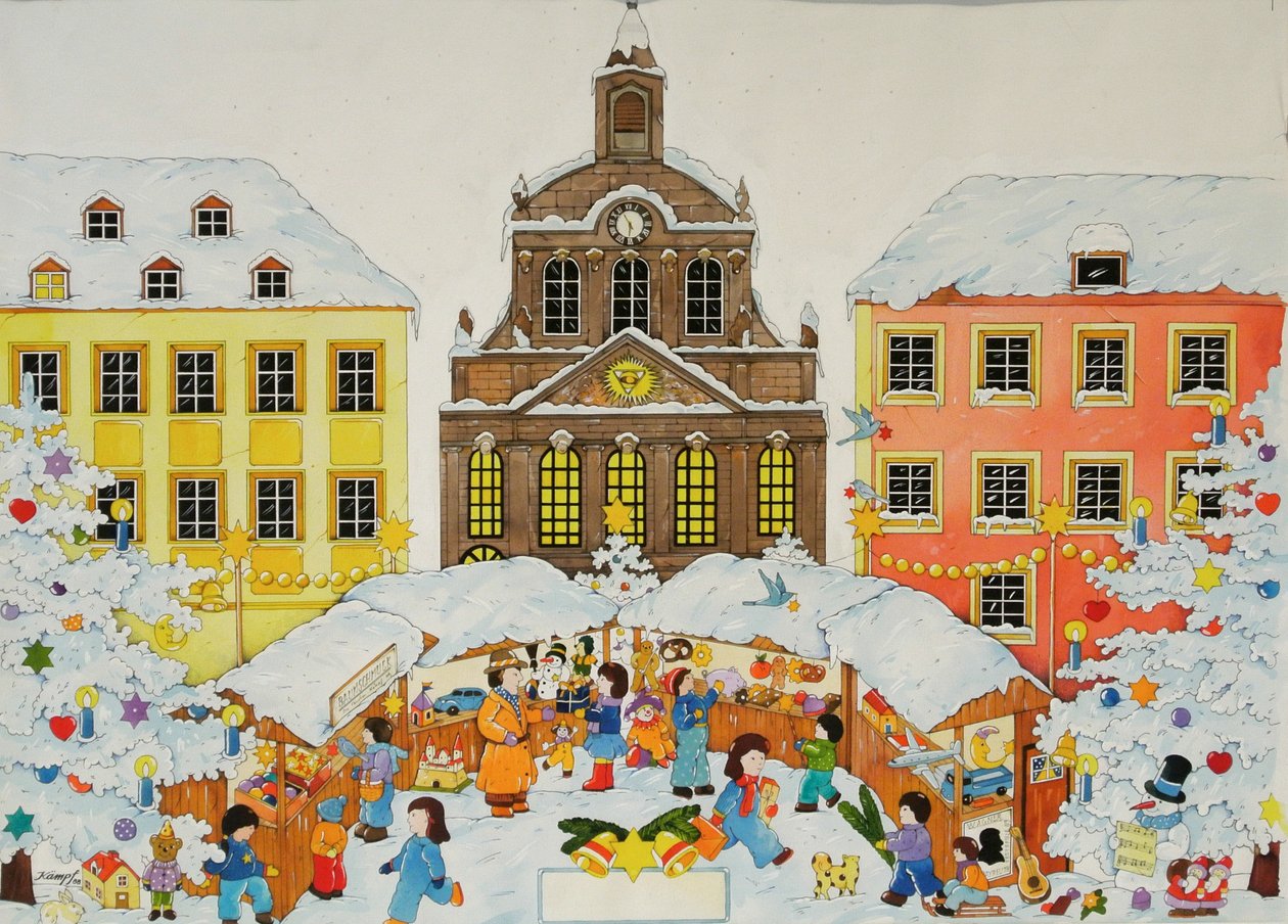 Noel Pazarı, 2001 (kağıt üzerine sulu boya) by Christian Kaempf