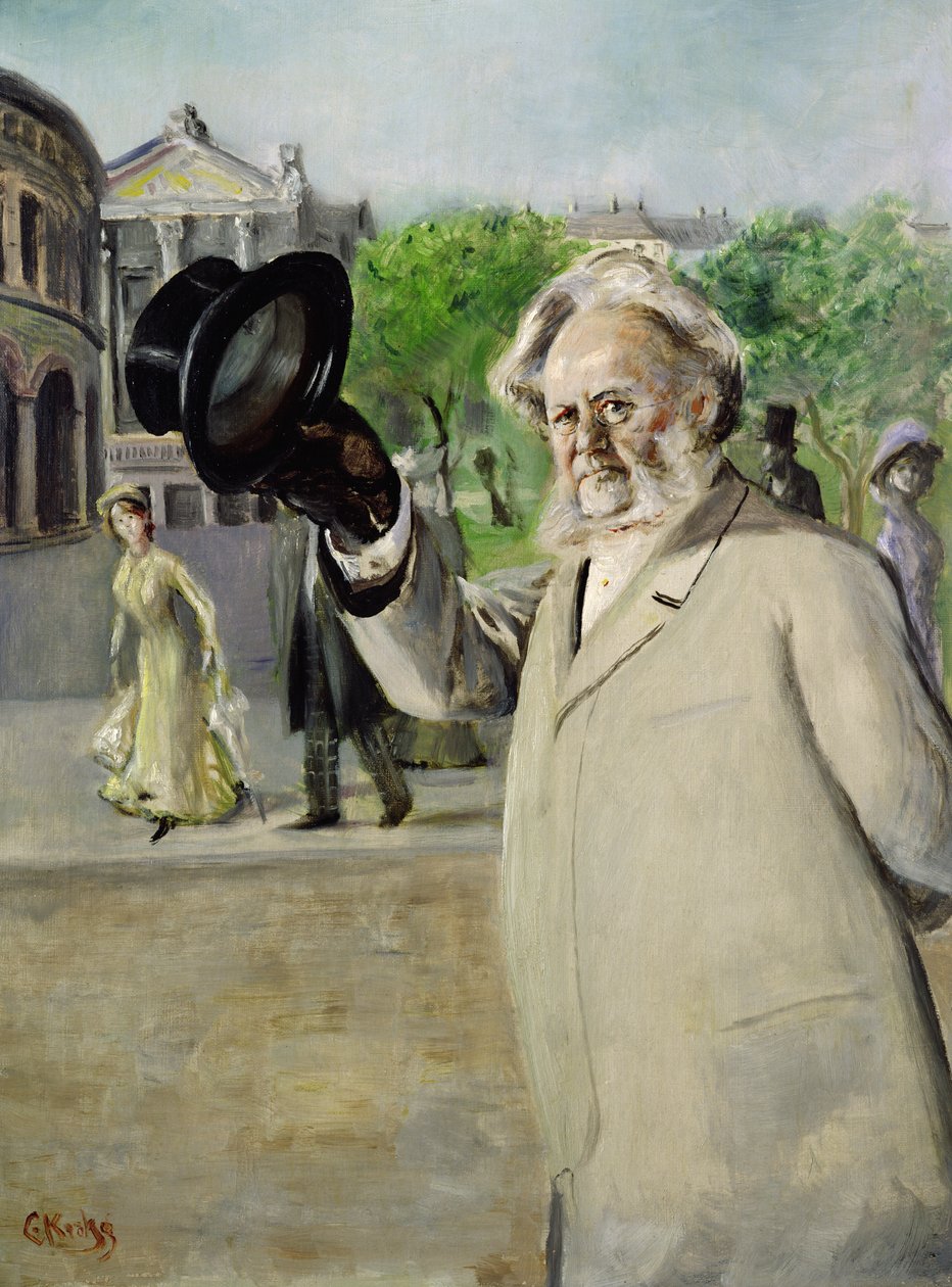 Yazar Henrik Ibsen (tuval üzerine yağlı boya) by Christian Krohg