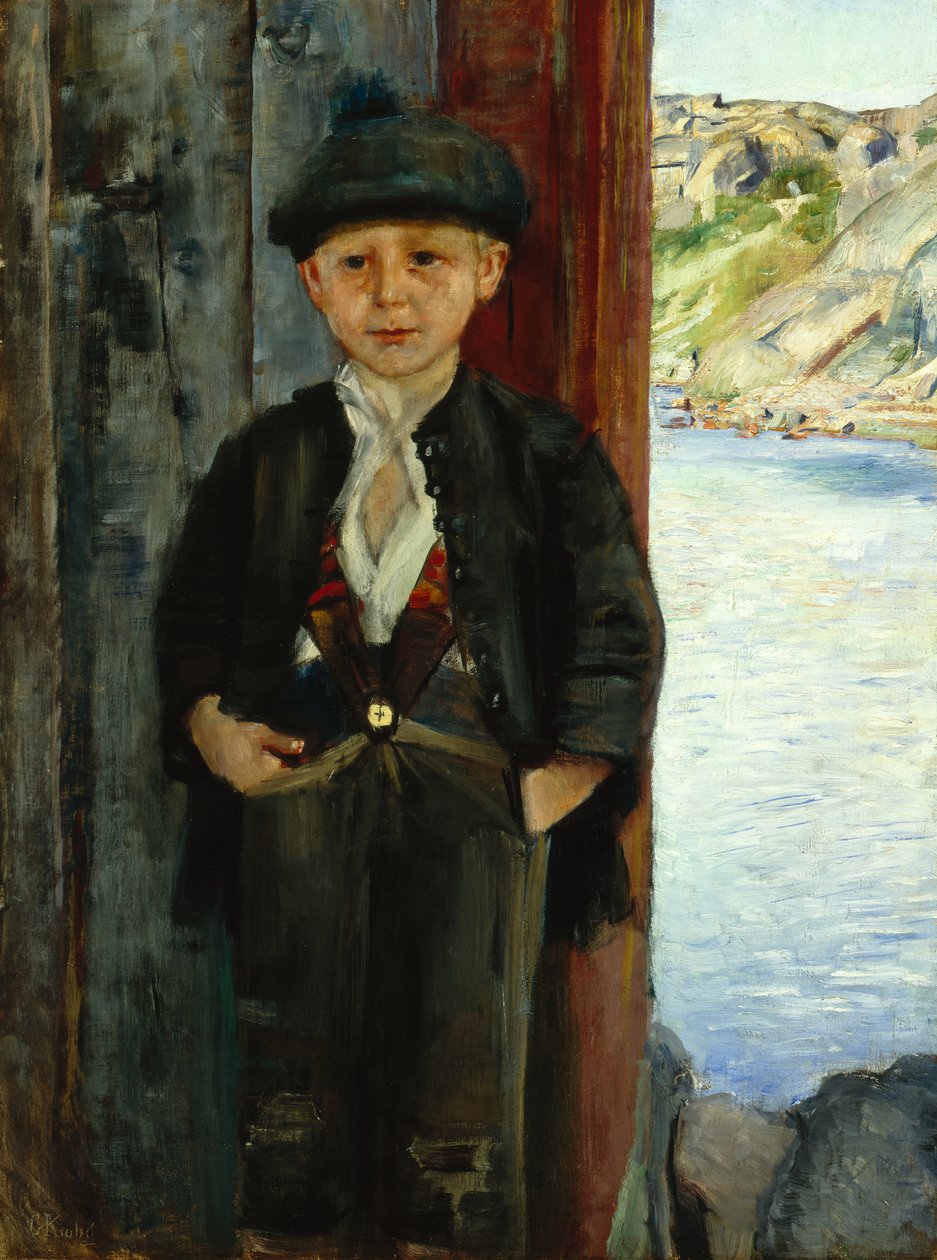 Evin duvarındaki çocuk, 1890 dolayları by Christian Krohg