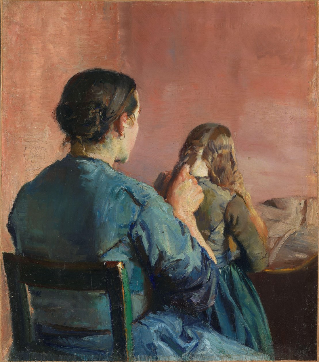 Saçını Örmek, 1888 dolayları (tuval üzerine yağlıboya) by Christian Krohg