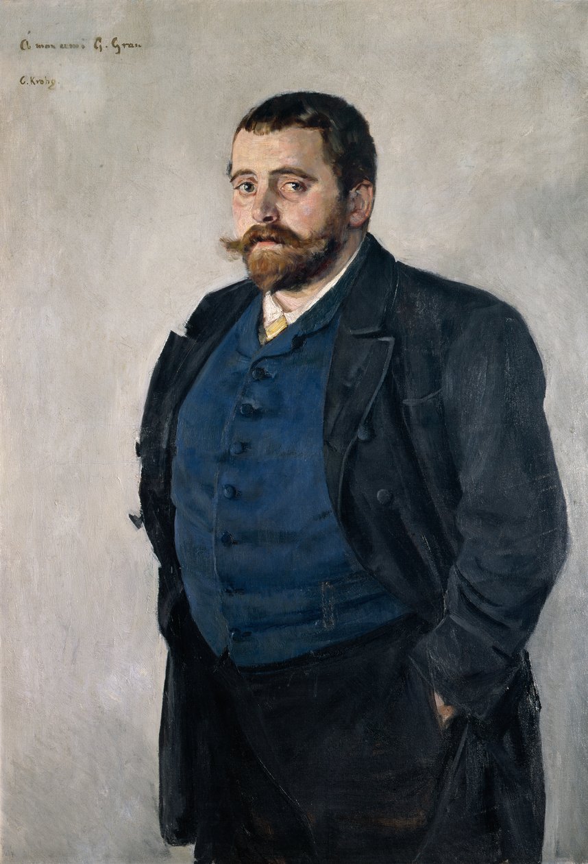 Gerhard Gran (1856-1925), İskandinav edebiyatı profesörü by Christian Krohg