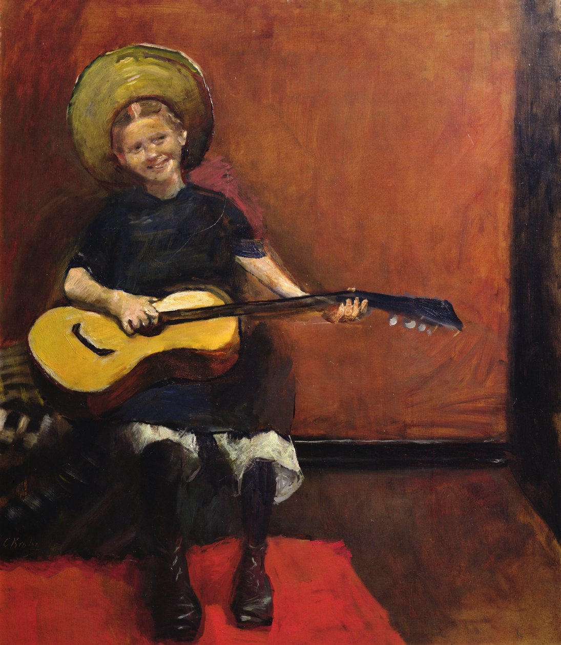 gitar ile kız by Christian Krohg