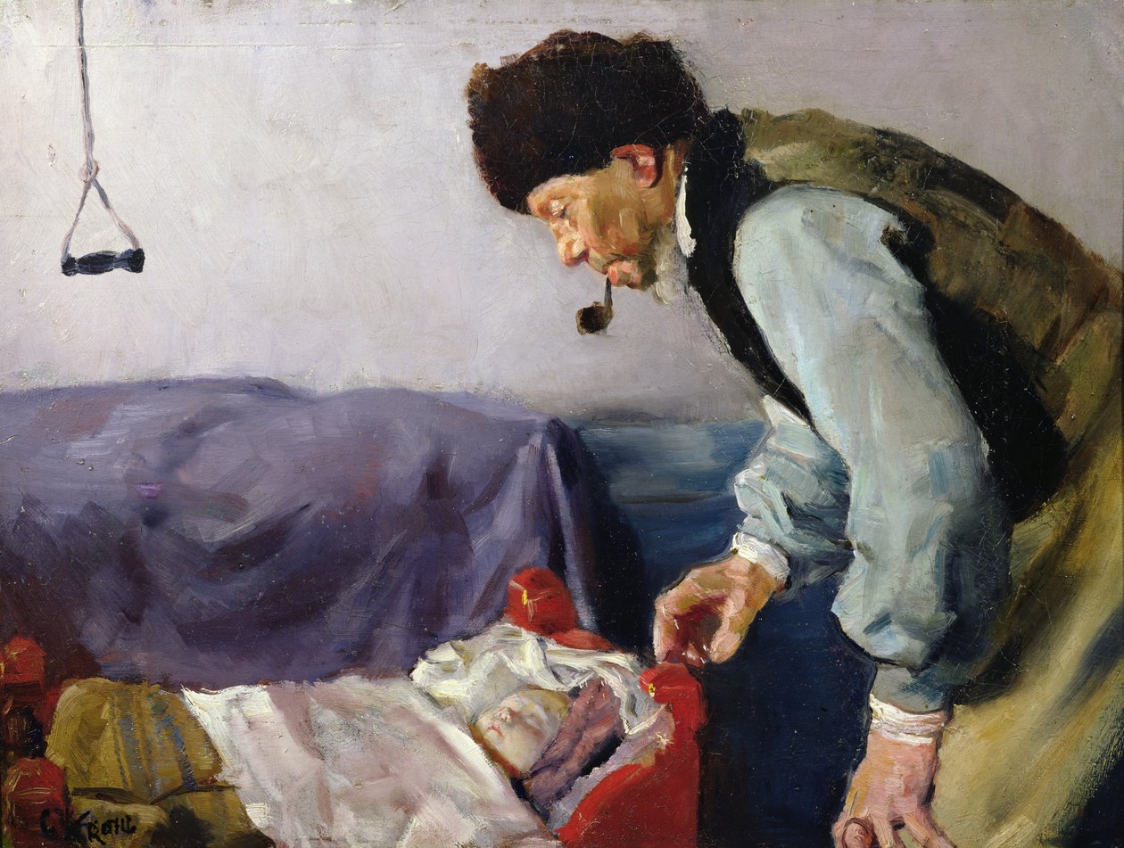Niels Haihede ve küçük Sophus by Christian Krohg