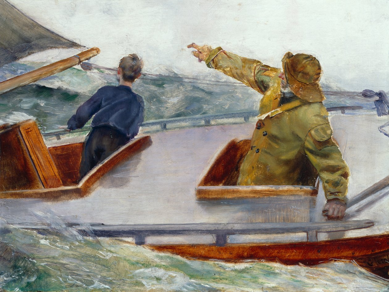 Pruvada, yaklaşık 1890 (tuval üzerine yağlı boya) by Christian Krohg