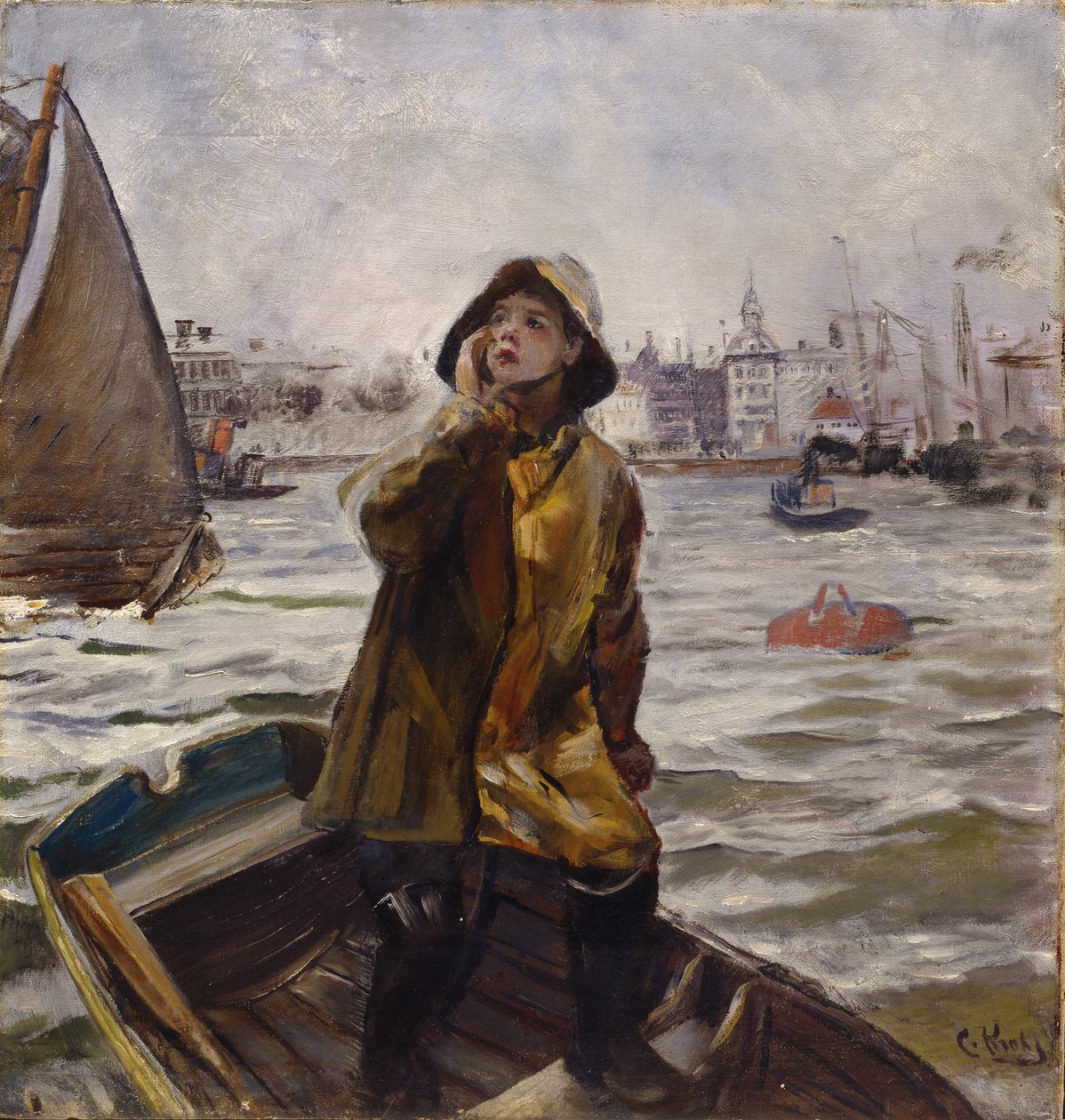 Pilot çocuk, Bergens Körfezi by Christian Krohg