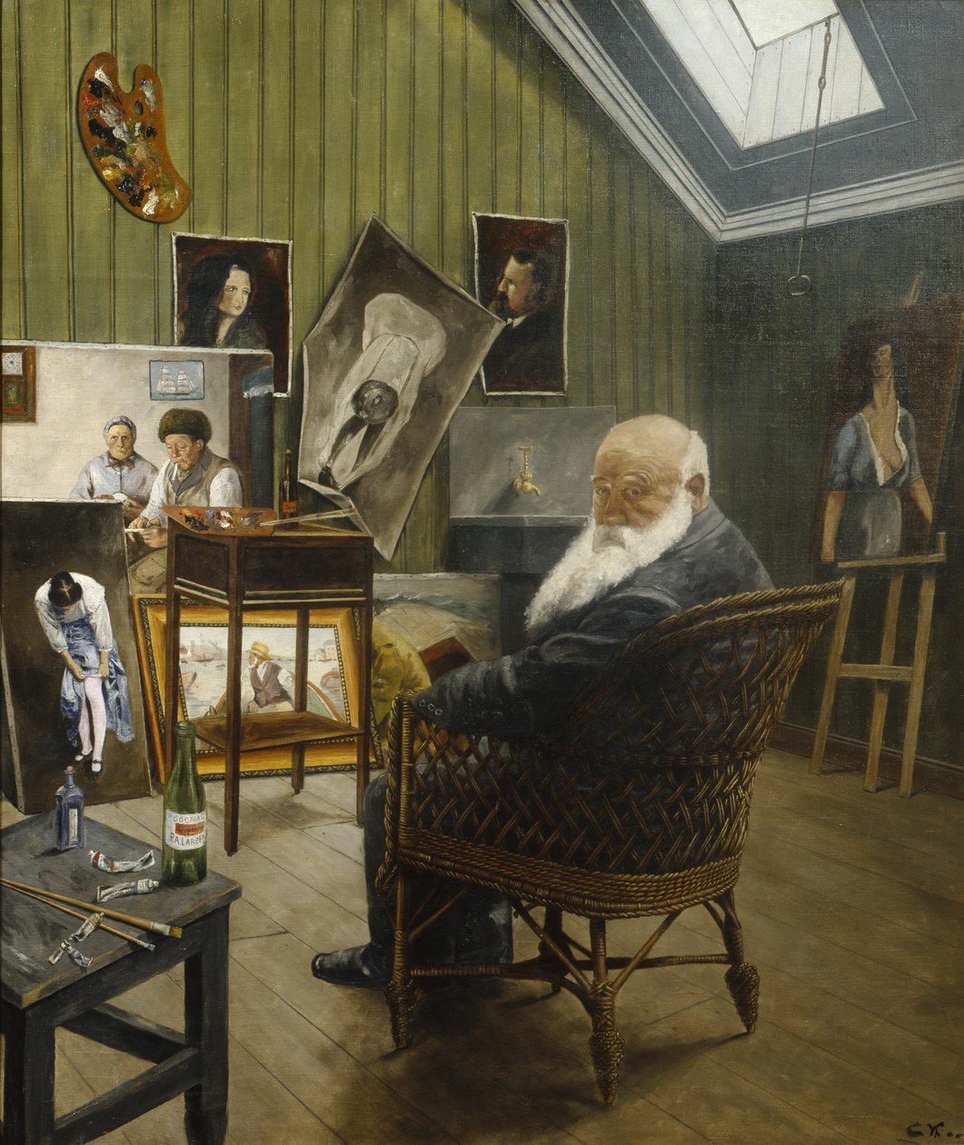 Stüdyoda otoportre (tuval üzerine yağlı boya) by Christian Krohg