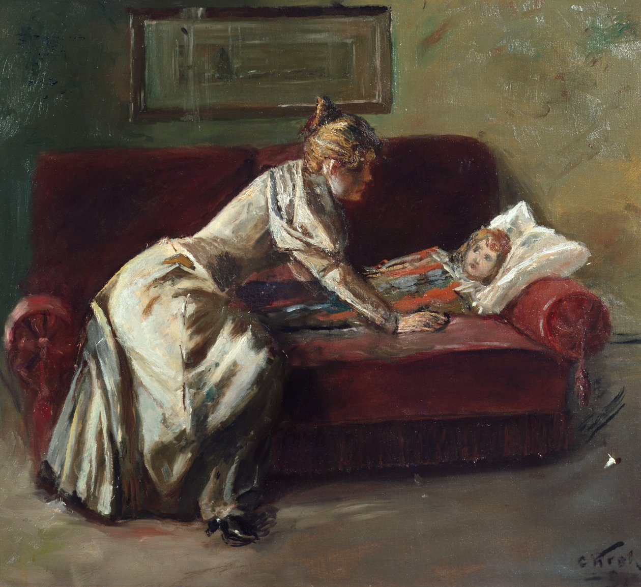 Hasta çocuk (resim) by Christian Krohg