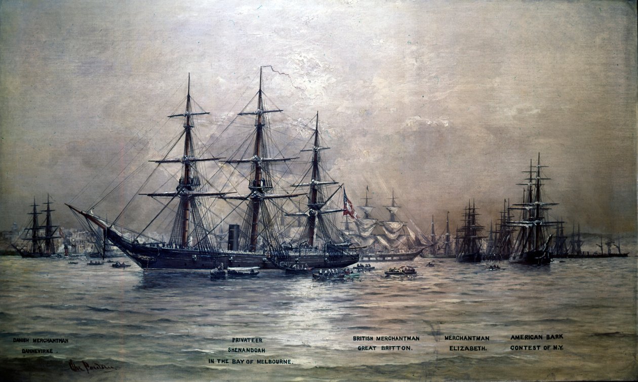 Konfederasyon Devletleri Kruvazörü Shenandoah Melbourne limanında, Avustralya, 1865, c.1865 by Christian Poulsen