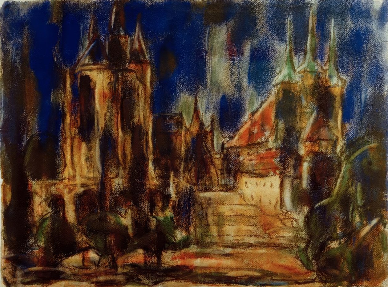 Erfurt (Katedral ve Severikirche) by Christian Rohlfs