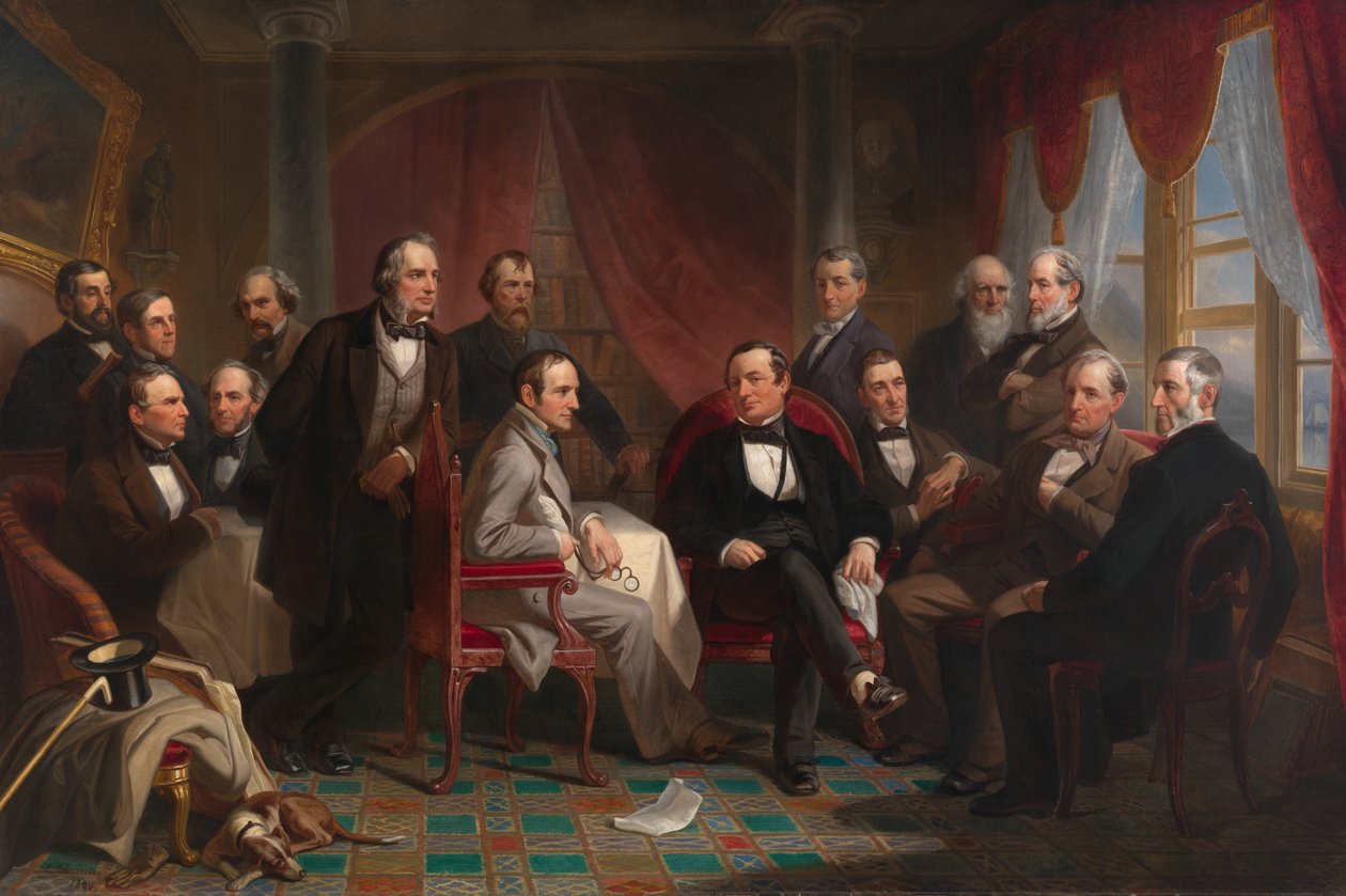 Washington Irving ve Sunnyside'daki Edebi Dostları by Christian Schussele