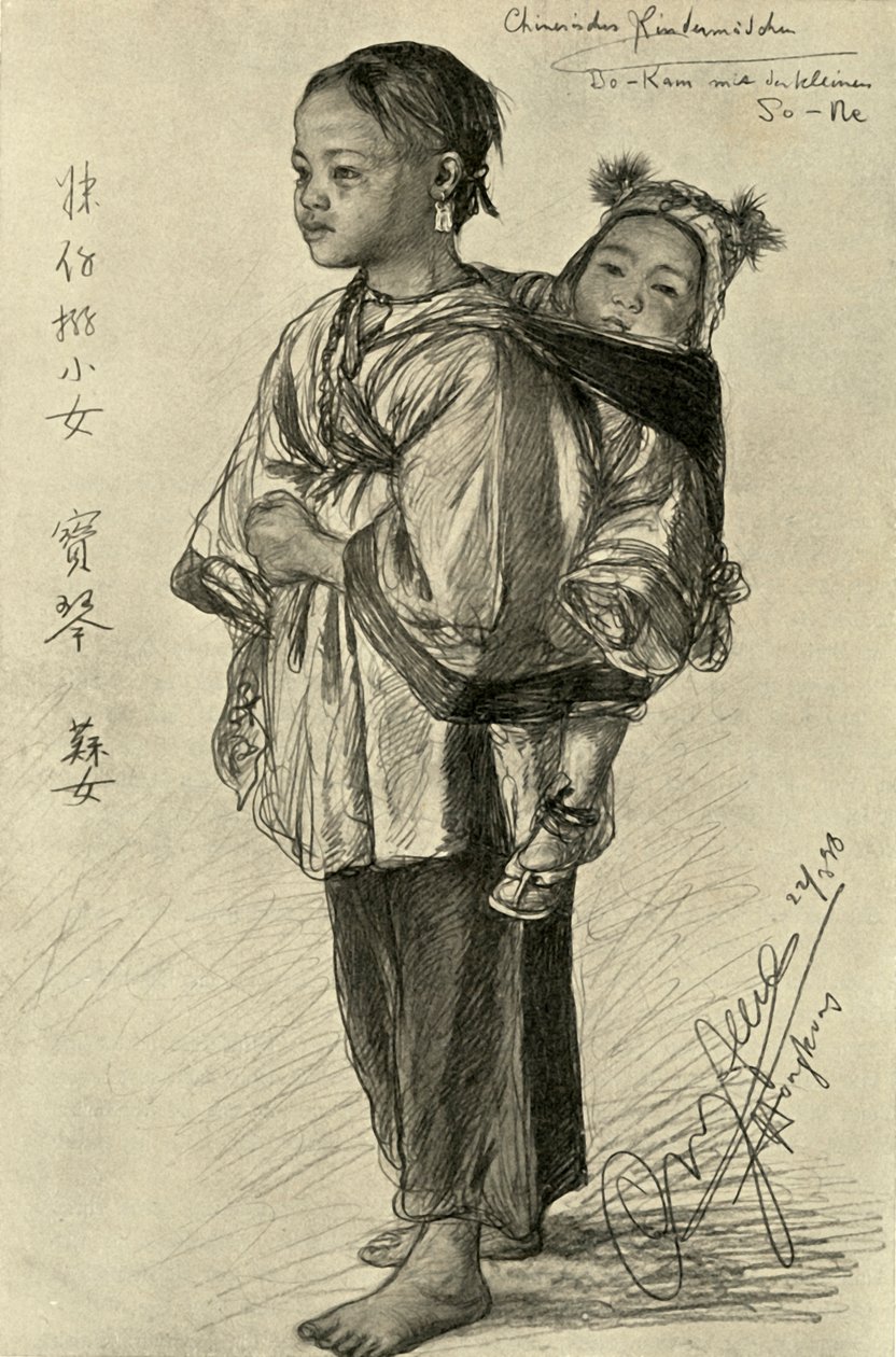 Bo-Kam ve So-Ne - Çinli kızlar, Hong Kong, 1898. by Christian Wilhelm Allers