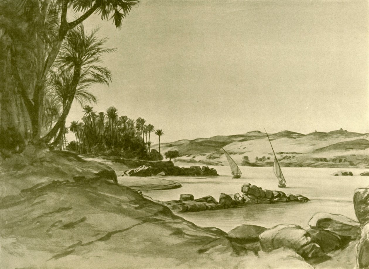 Nil Nehri üzerinde Feluccas, Mısır, 1898. by Christian Wilhelm Allers