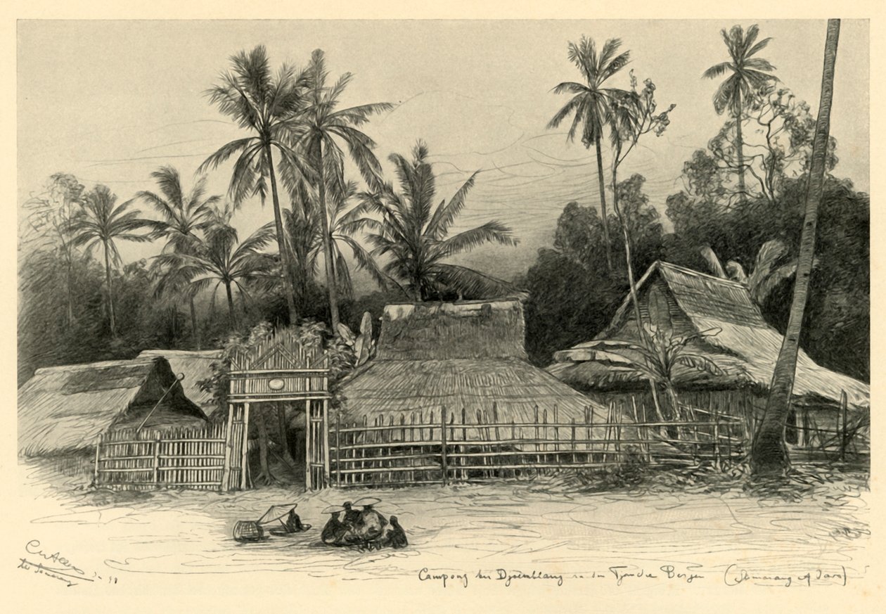 Jomblang yakınlarındaki Kampong, Semarang, Java, 1898. by Christian Wilhelm Allers