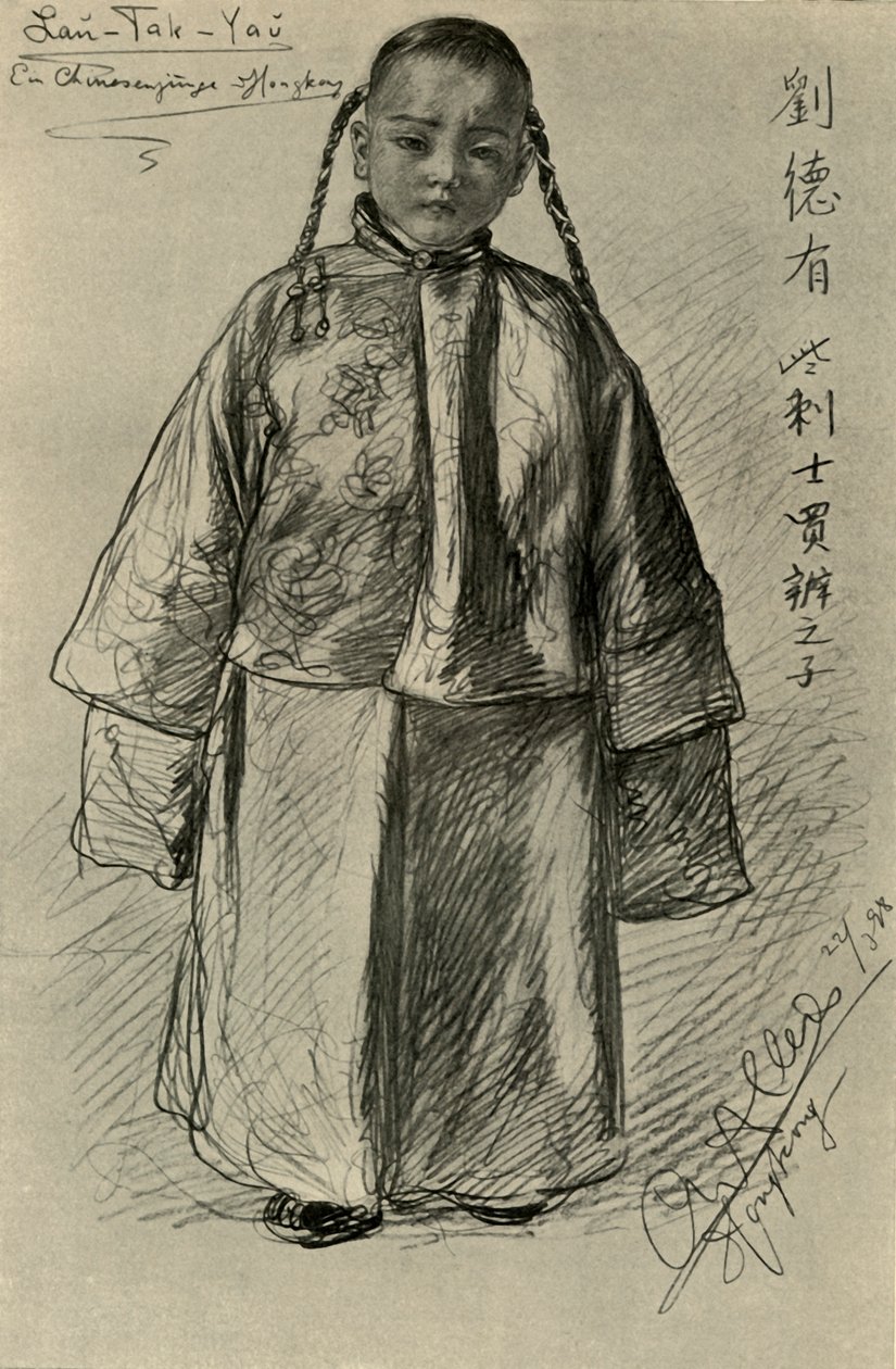 Lan-Tak-Yau-Çinli çocuk, Hong Kong, 1898. by Christian Wilhelm Allers