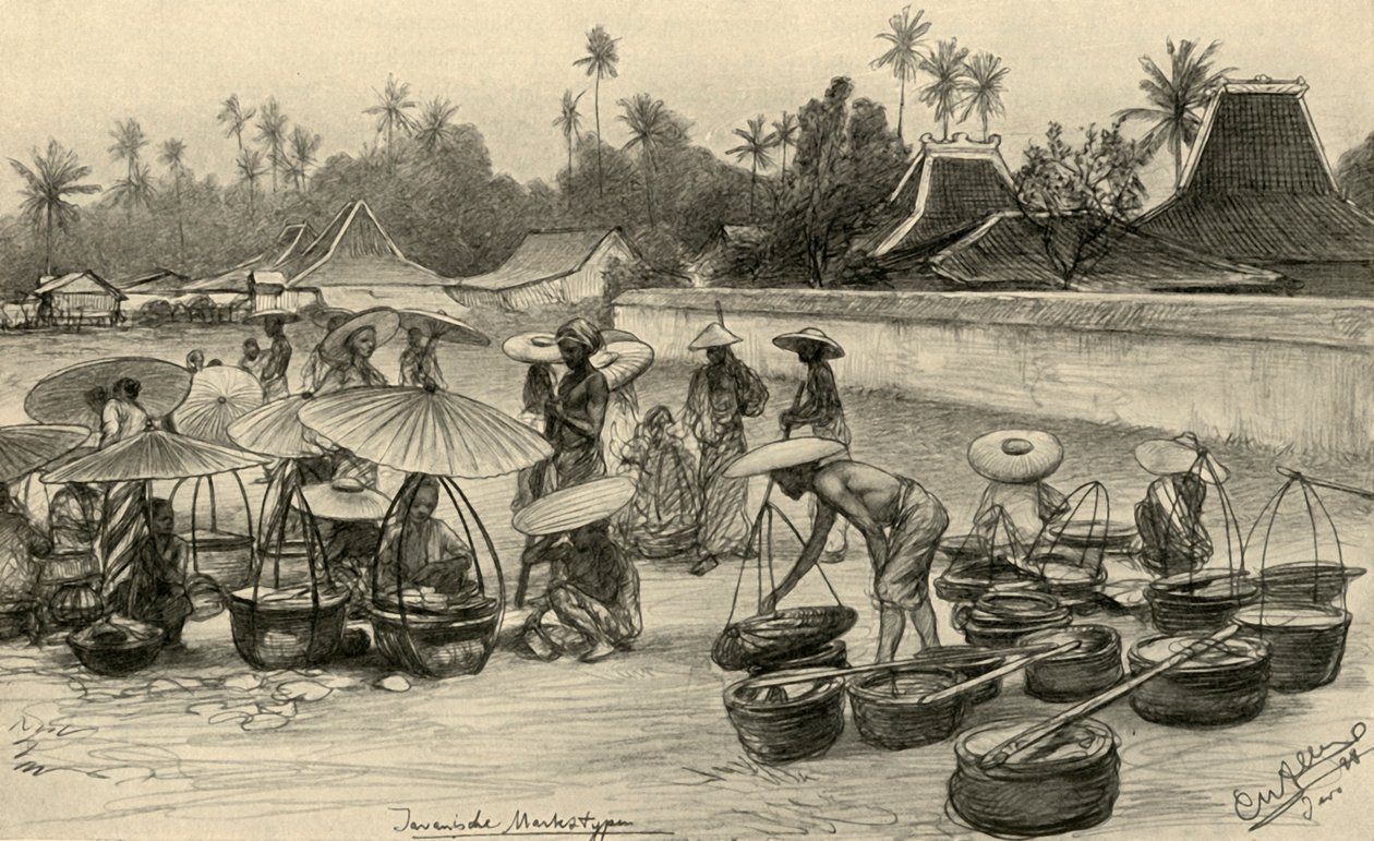 Pazar sahnesi, Java, 1898. by Christian Wilhelm Allers