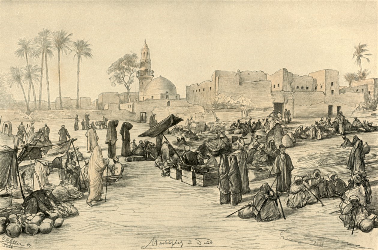 Pazar yeri, Asyut, Mısır, 1898. by Christian Wilhelm Allers