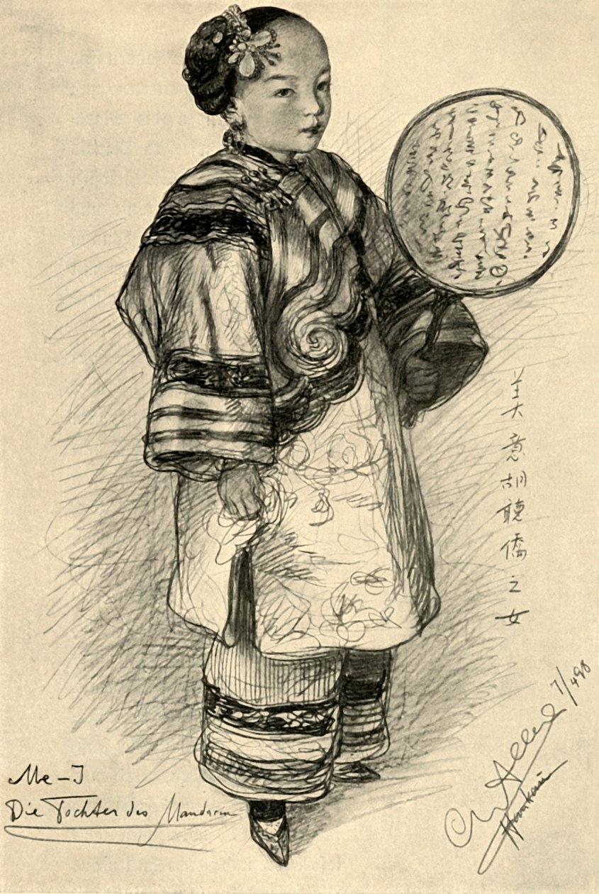 Me-J - bir mandalinanın kızı, Hankow, Çin, 1898. by Christian Wilhelm Allers