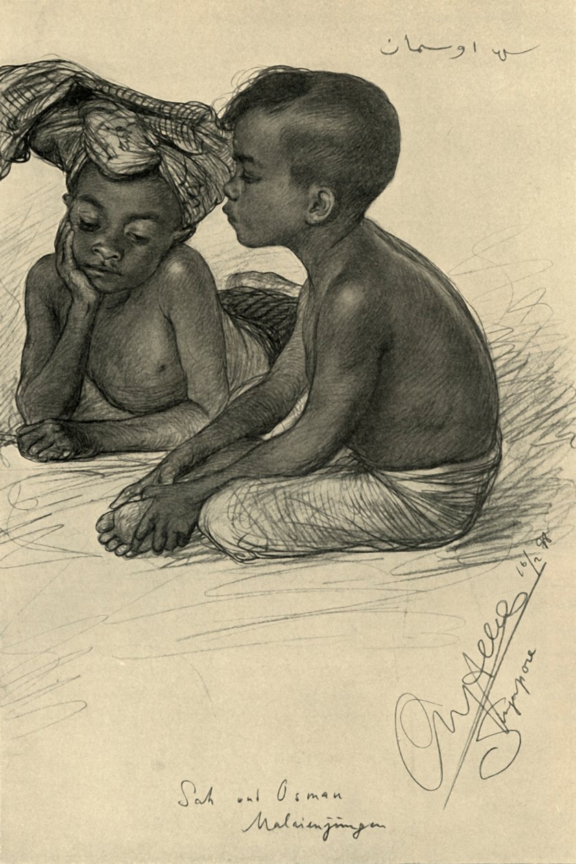 Şah ve Osman, Malayalı çocuklar, Singapur, 1898. by Christian Wilhelm Allers